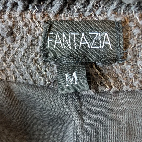 Fantazia Jacket Mixed Fabric button Front Size Medium - Picture 8 of 10